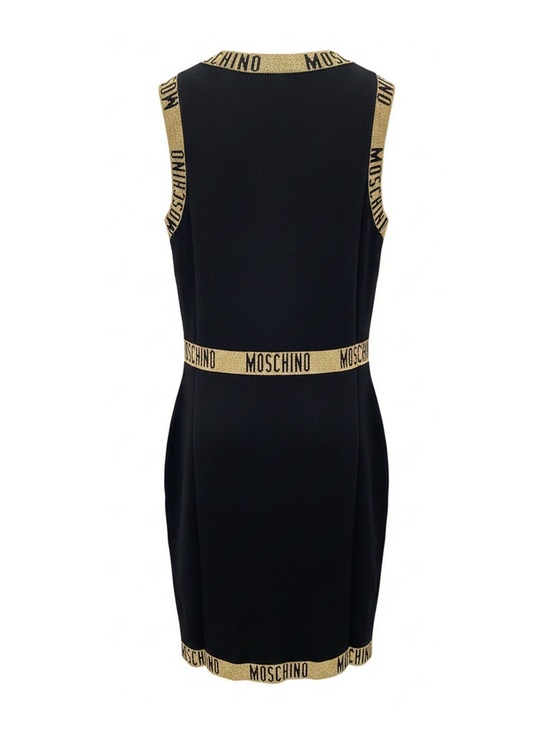 Moschino Dresses & Skirts - Moschino A04945500-1555 Moschino Logo Band Bodycon Dress Black Dress